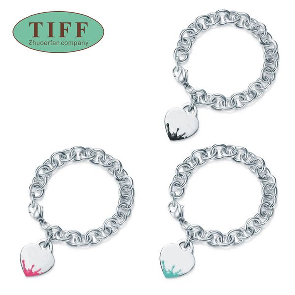 

tiffa 925 silver bracelet charm original jewelry luxury fashion women gift ing, Golden;silver