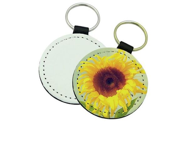 sublimation Blank PU Keychain Accessories Tassel Key Ring Bag Parts