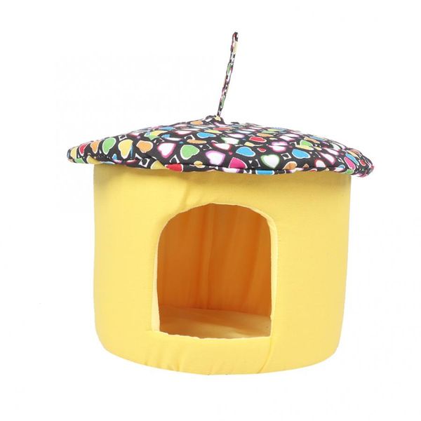 

folding round pet dog cat house tent canvas and sponge warm cushion for pets portable outdoor indoor breathable pet supplies