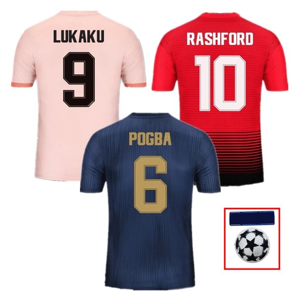 

pogba soccer jersey 2018 2019 united fred lukaku lingard alexis 18 19 utd football shirt man uniform with patches, Black;yellow