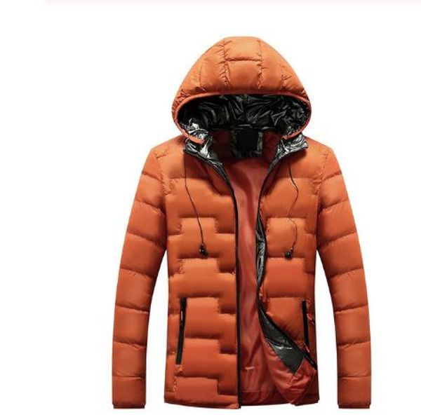 

man parka winter men helmet portable parkas jacket coat men personality solid color parkas, Black