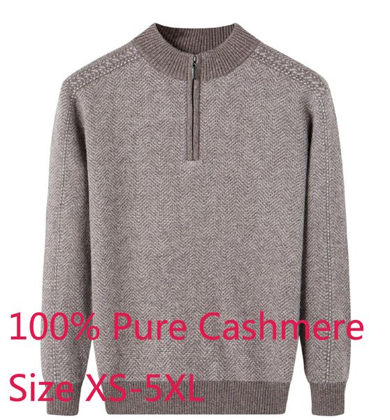 

новое прибытие высокого качества 100% pure cashmere зима мужчины сгущает теплый свитер компьютер вязаная мандарин воротник плюс размер xs-5x, White;black