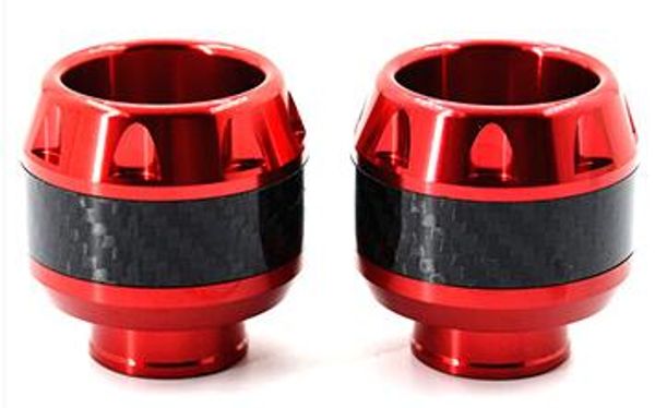 

pair cnc aluminium alloy motorcycle front wheel drop resistance fork cups wbs red