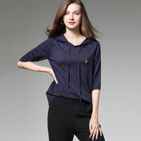 

мода tide новая мода осень trend свободное сыпучие раздел mid-рукав v воротник рубашки с капюшоном основывая женщин свитер 121, White;black