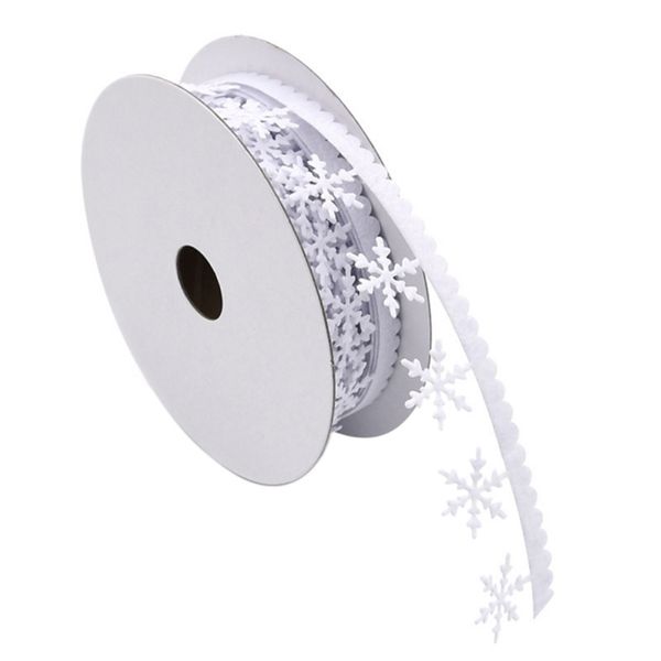 

5m polyester christmas ribbon with small snowflakes christmas decoration ribbon festive party supplies