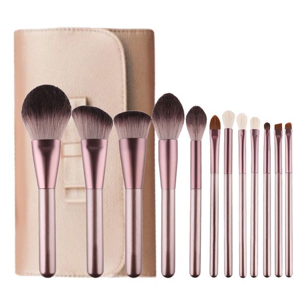 

new make up tools small grape professional makeup brush 12 pcs set loose powder brush eye shadow brush cosmetic set, Yellow