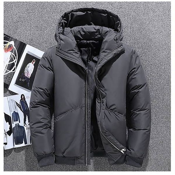 

2020 mens winter solid parka warm jackets simple hem practical waterproof zipper pocket parka, Black
