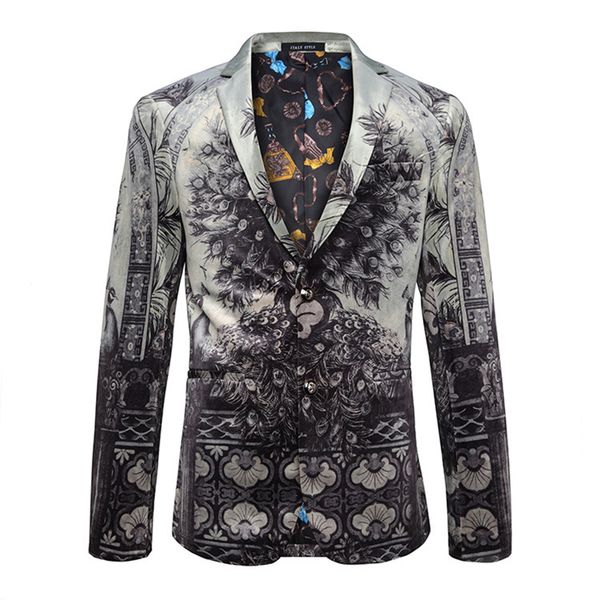 

casual wear mens animal print blazers masculino slim fit club outfits vetement homme 2019 veste mariage lentejuela hombre mens, White;black