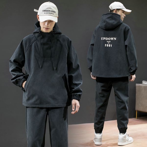 

2019 sportswear men winter tracksuits pants sweatshirt male polyester tracksuit men sets clothes sportwear hommes coat jj60nt, Gray