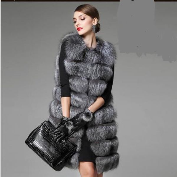 

new 2019 winter women's faux fur coat artificial fur vest furry vests femme jackets plus size furry fake gilet z191, Black