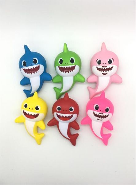 

14cm baby hark qui hy toy pu qui hie low ri ing jumbo tre relieve multicolor children queeze toy kid decompre ion kid toy b11