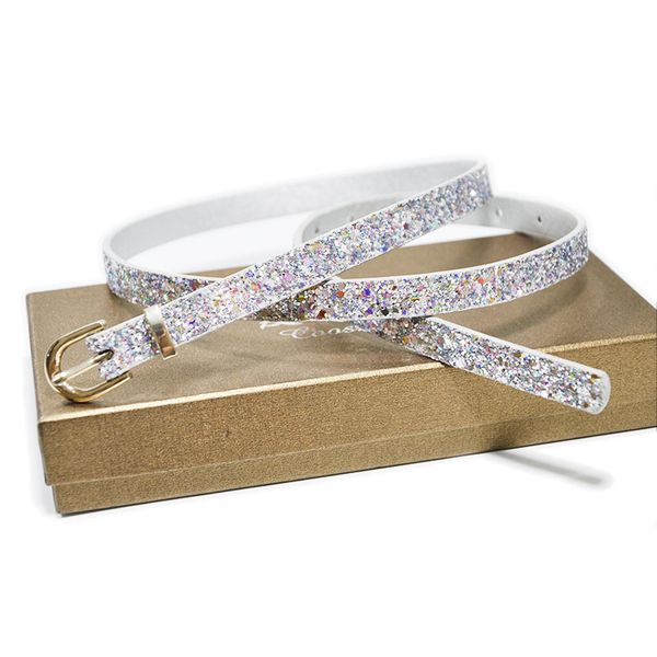 

sweet women decoration belt sequins metal needle buckle simple pu leather belt s833, Black;brown