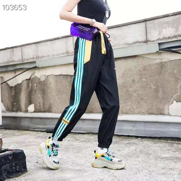 

new designer track pant side нашивки drawstring брюки марка спорт трениках мужские дизайнерские joggers тренировочные штаны моды 1, Black