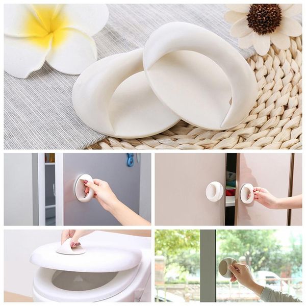 

4 colors imported paste type wardrobe door handle durable abs round multifunction sliding door glass window handle dh0655