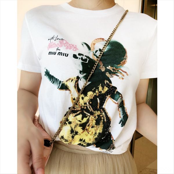 

summer fresh t-shirt temperament age-reducing short-sleeved handmade mm dress summer fresh t-shirt temperament age-reducing women's sho, White