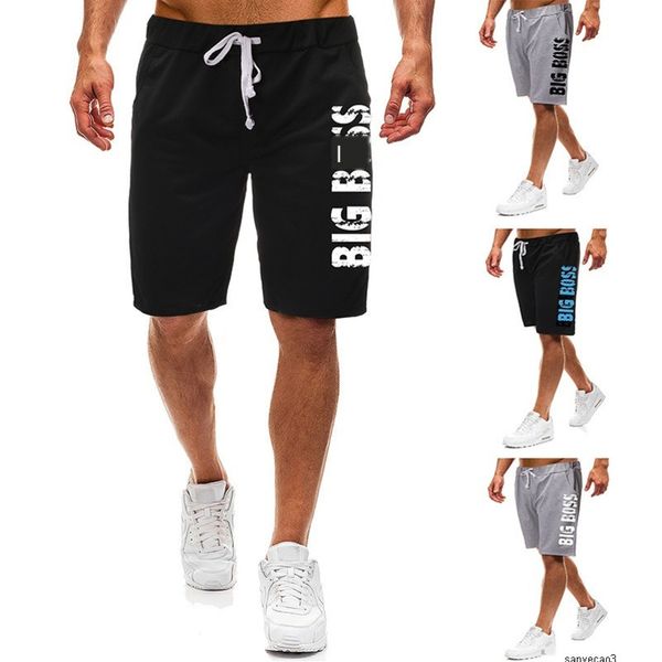 

mens designer thin beach casual pants printed simple sports shortsh, Black
