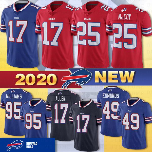 

17 josh allen buffalo jerseys bill 12 jim kelly 49 tremaine edmunds 91 oliver 95 kyle williams 34 thomas 25 mccoy 5 taylor dareus jersey, Black;red