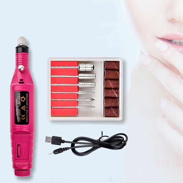 

1set professional electric nail drill machine accessory manicure pedicure gel polish file buffer nail art tools, Silver