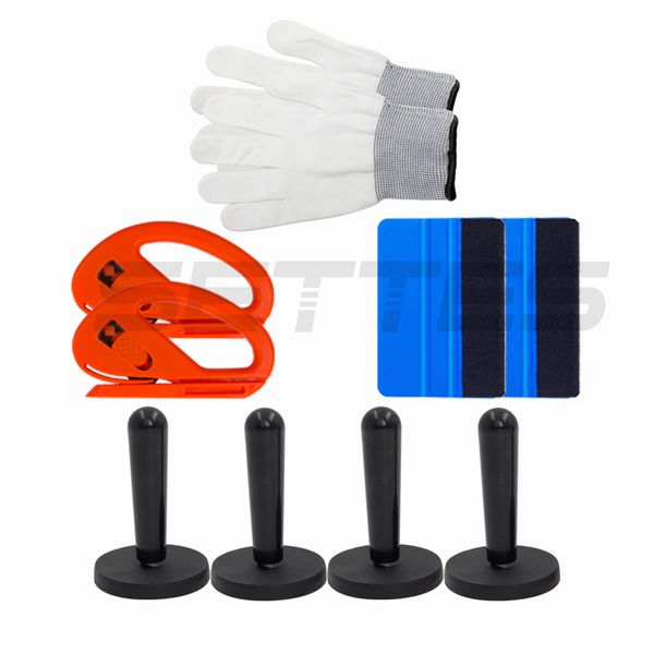 

vinyl car wrapping tool kit felt squeegee razor wrapping gloves magnet holder