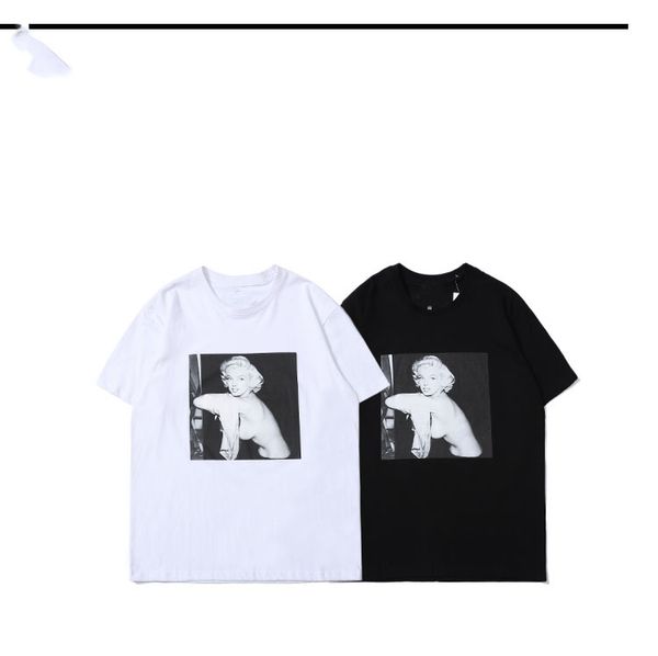 

европейская американская уличная мода дворцы тренд пары мужчины и женщины свободные печатные футболки хлопок круглый вырез короткий тройник, White;black