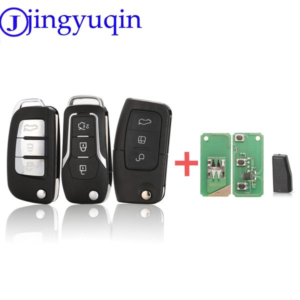 

jingyuqin folding key remote case cover for fiesta focus 2 ecosport kuga escape c max ka 3 buttons key fob hu101 / fo21
