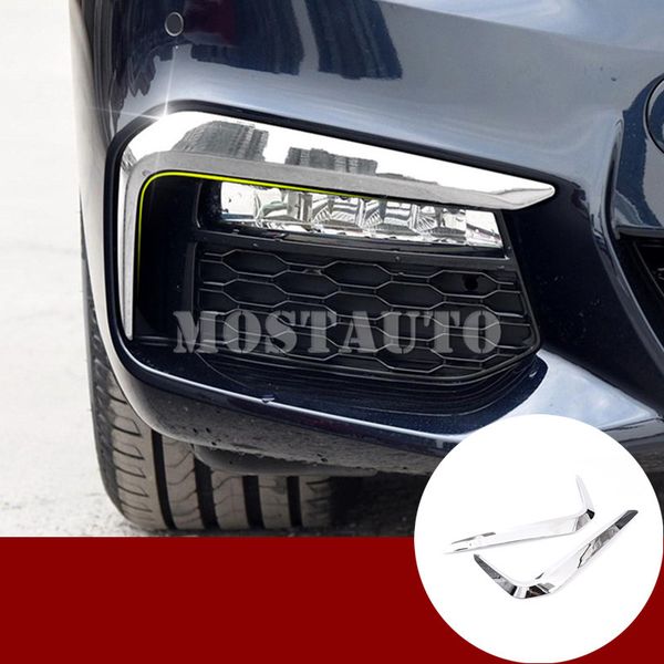 

for 5 series g30 abs chrome front bumper fog light cover trim 2017-2019 2pcs