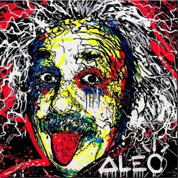 

alec monopoly amazing graffiti art albert einstein wall art home decor oil painting on canvas large picture 190923