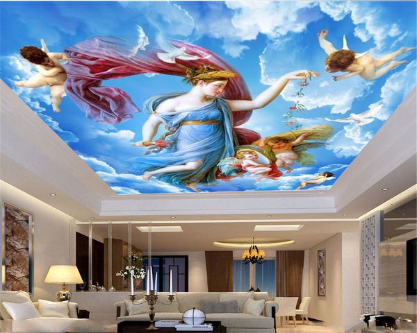 

custom character 3d wallpaper angel and cute little angel custom european beautiful zenith silk mural wallpaper