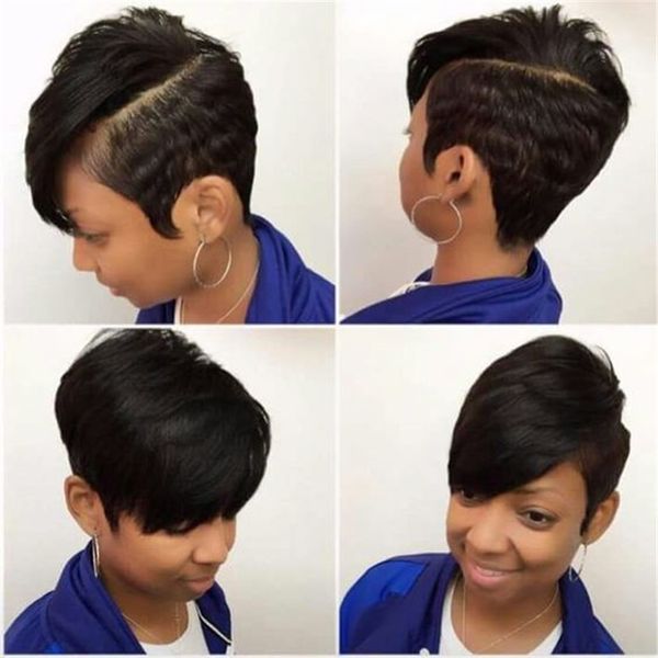 Short Bob Human Hair Side Part Little Lace Front Wig Brazilian