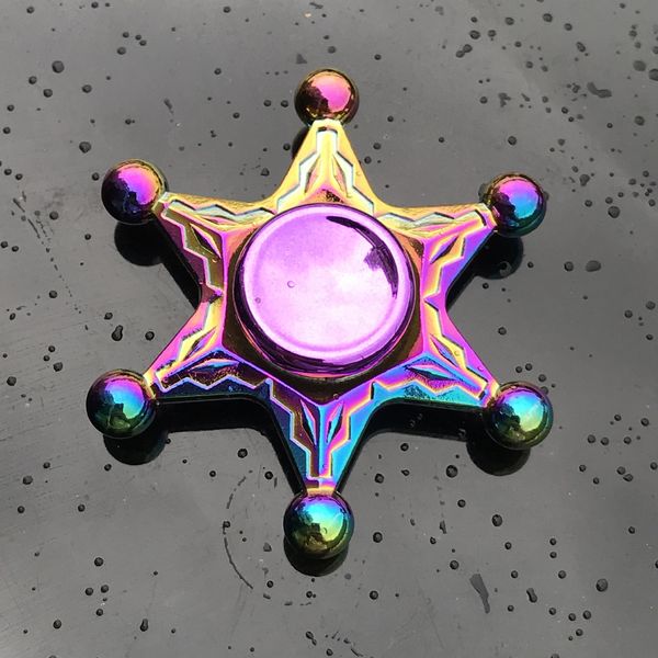 

colored hand spinner metal finger fidget spinner ring anti stress hypnosis spiner focus kinetic toys for children gift adult