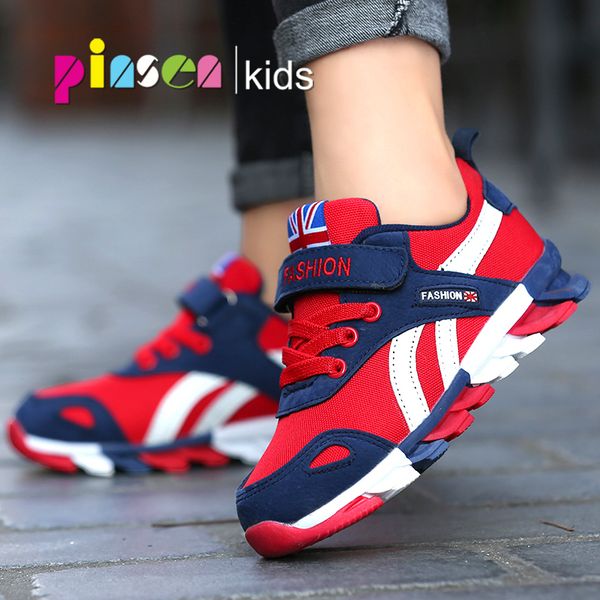 

2019 new children shoes for boys sneakers girls sport shoes child leisure tenis infantil casual breathable running kids shoes y190525, Black;red