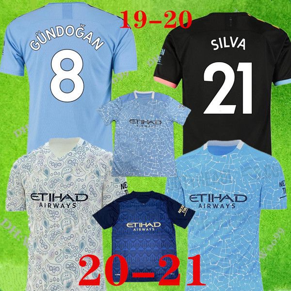 

thailand sterling de bruyne kun aguero 19 20 21 manchester soccer jersey city 2020 2021 jersey football shirt men kids kit sets uniform, Black;yellow
