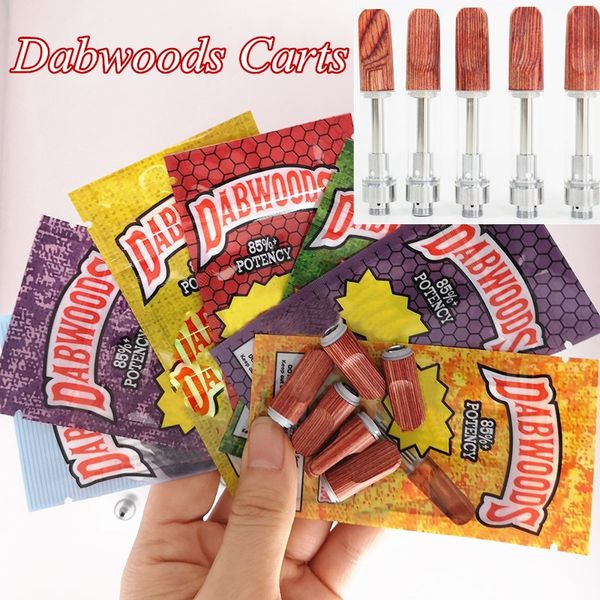 

Dabwoods Тележки Vape Pen Картриджи 1мл 0,8 мл Стеклянные Баки с дерева Tip Керамические Coil Пустой Испаритель ручка для густого масла картриджа