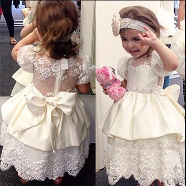 

customized cute flower girl dress for special occasion girls birthday dress sheer back and neck kids prom dresses formal wears, White;red