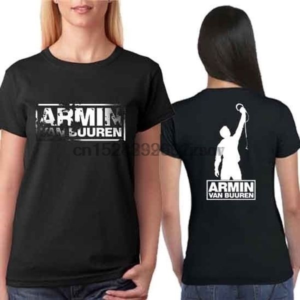 

new armin buuren tee 2 sides black cotton tshirt for women, White;black