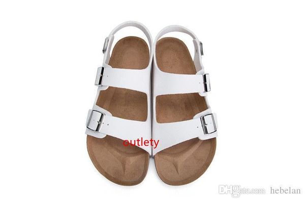 

new brand brik monterey summer beach men women flats sandals cork casual slippers with buckle open-toed genuine leather shoes size 35-46