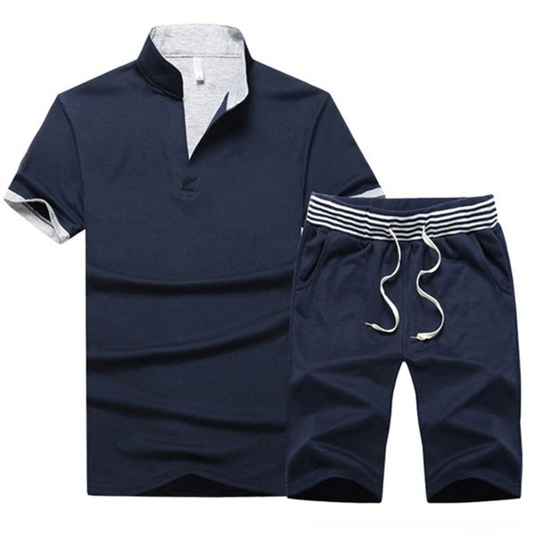 

summer men sportsuits set 2 pieces t-shirt shorts fitness running hiking suits outdoor sport clothing plus size 9xl men sets, Black;blue