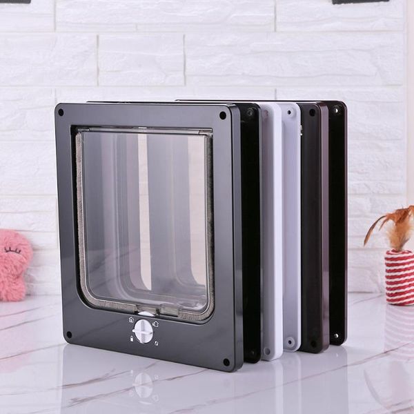 

4 way lockable dog cat kitten door abs plastic animal pet security flap gate applicable to any wall up to 50mm thick dropship