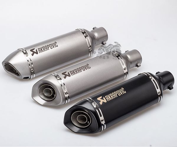 

35-51mm universal motorcycle modified backpressure big exhaust pipe laser logo akrapovic exhaust grande moto escape muffle pipe