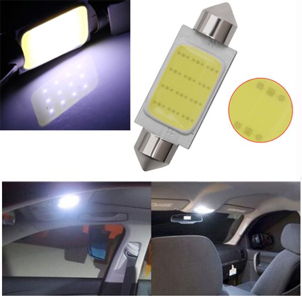 

200pcs 31mm 36mm 39mm 41/42mm c5w led cob 12 chips smd bulbs car festoon light auto interior dome light lamps 12v white