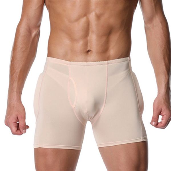 

men's panties hip booty padded underwear body shaper seamless bulifter body shorts shapewear boxers panties, Black;white