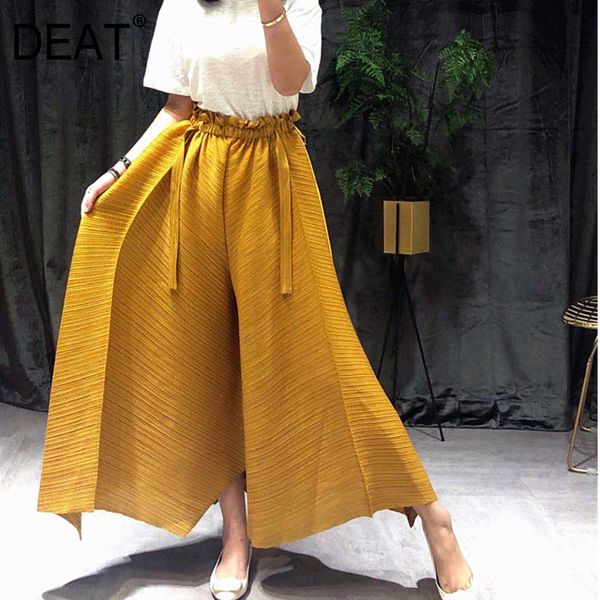 

2020 pleated high waist pants wide leg pants women high qulity temperament loose csaual new spring autumn fashion clothes ar103, Black;white