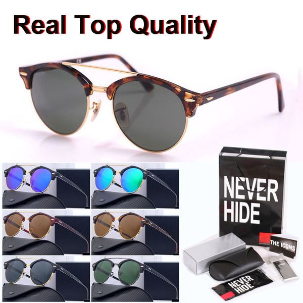 

glass lens 4346 sunglasses men women brand design plank frame oculos de sol with original box, packages, accessories, everything, White;black