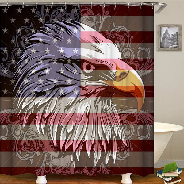 

america britain national flag shower curtain eagle printing waterproof for bathroom home decoration 3d printed bathroom sets