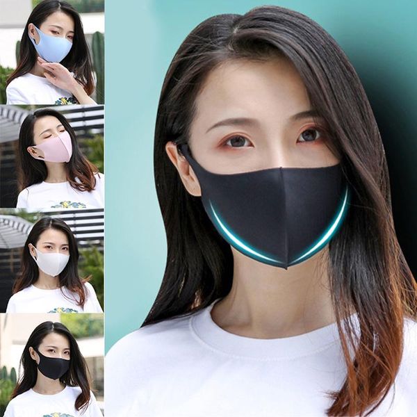 

black simple sponge mouth mask breathable sponge face mask reusable anti pollution