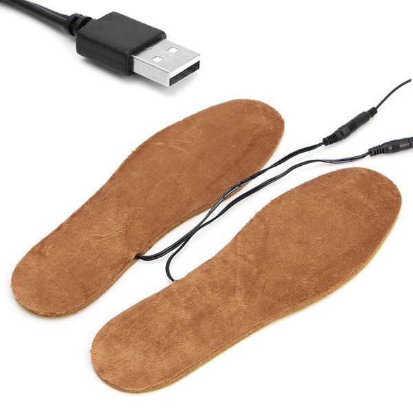 

usb electric powered heated insoles for shoes boots keep feet warm for women men, Black