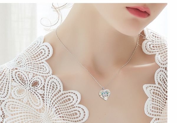 amor colar de pingente de cristal borboleta moda- e americanos utilizado colar de cristal Swarovski