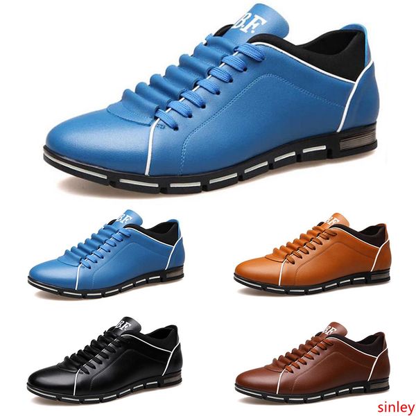 

men casual leather shoes black red chestnut light blue fashion mens sneakers flat shoe outdoor walking size 40-45 #22