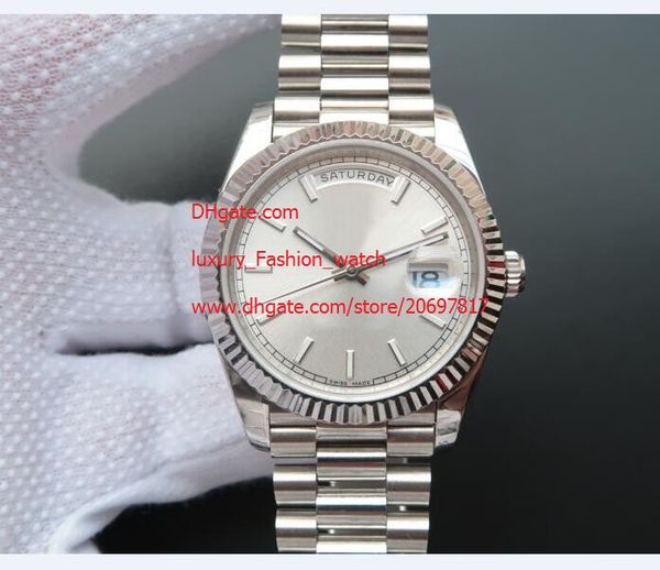 

luxury men's automatic sapphire watches silver dial dial 41mm men full steel day date ii watch mens 228239 wristwatches, Slivery;brown