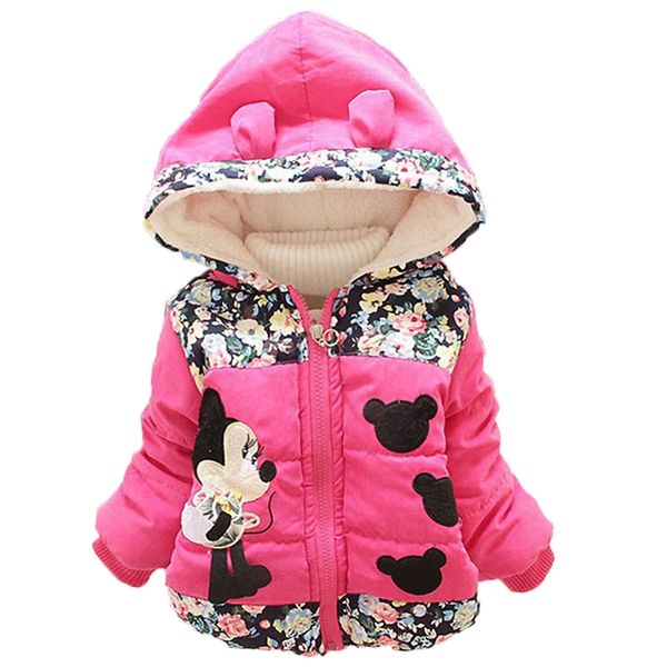 

2018 winter girls warm jackets children clothing baby coat girls cartoon hooded outerwear for 1-5 years kids vest jacket, Blue;gray